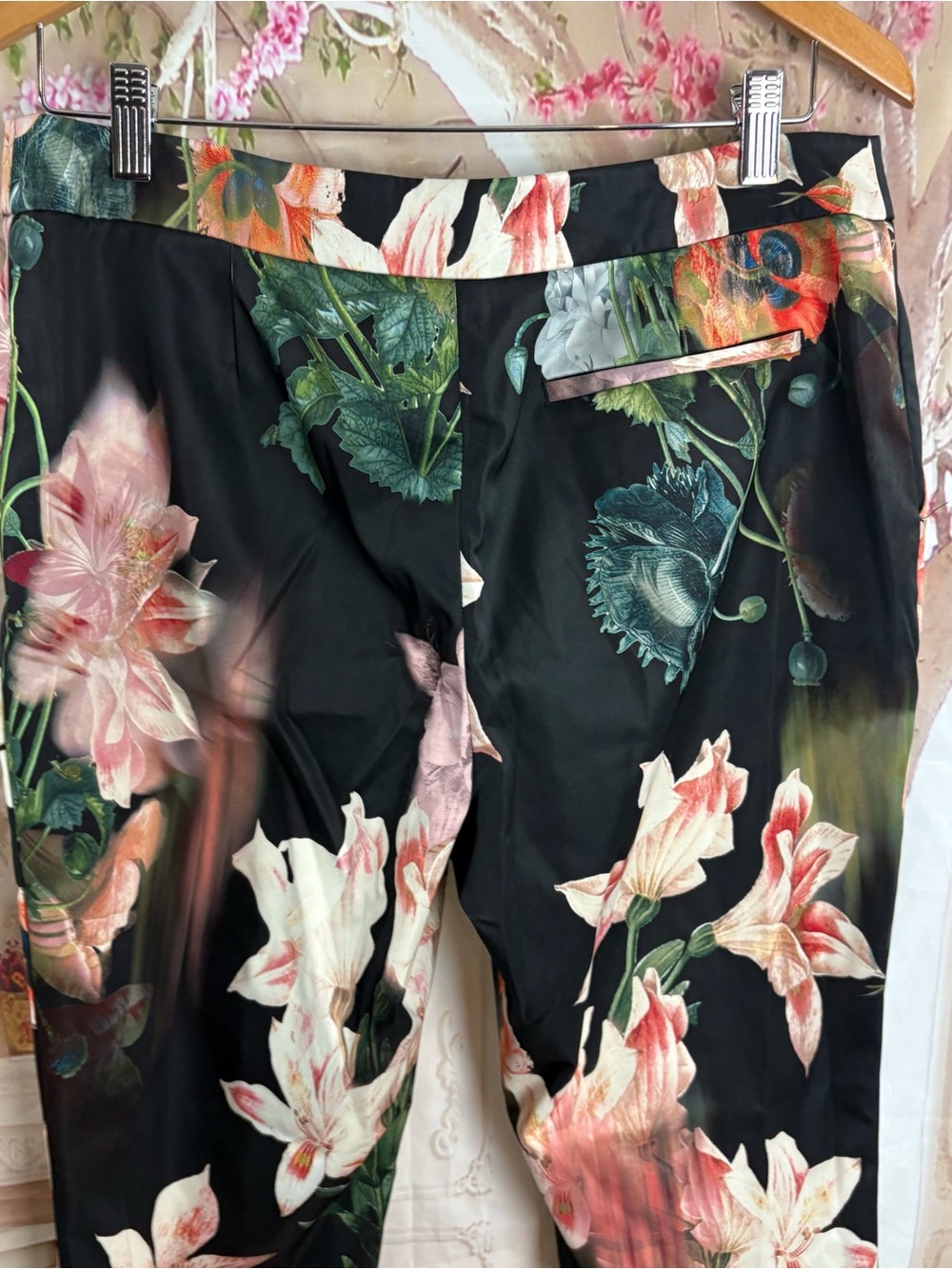 Ted Baker London Aasha Opulent Bloom floral satin trousers - Picture 6 of 9